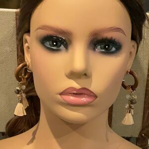 Wooden tassel earrings  